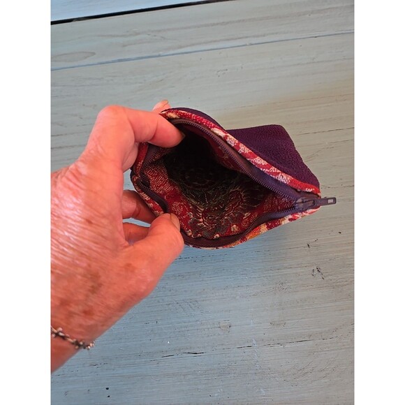 Coin Purse Wallet With Zipper Handmade High Quality Souvenir Purple Bag Homemade - Picture 6 of 9